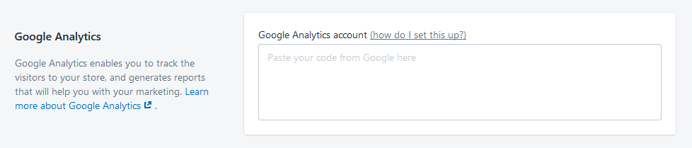 Setting up Google Analytics on Shopify Website