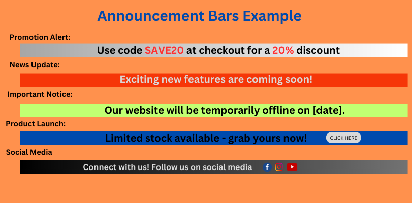 Announcement Bars Example 