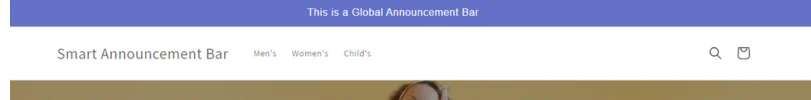 Global website announcement bar