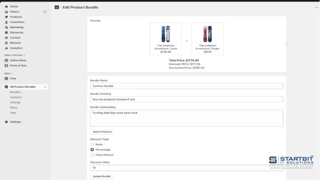 Shopify product Bundler App