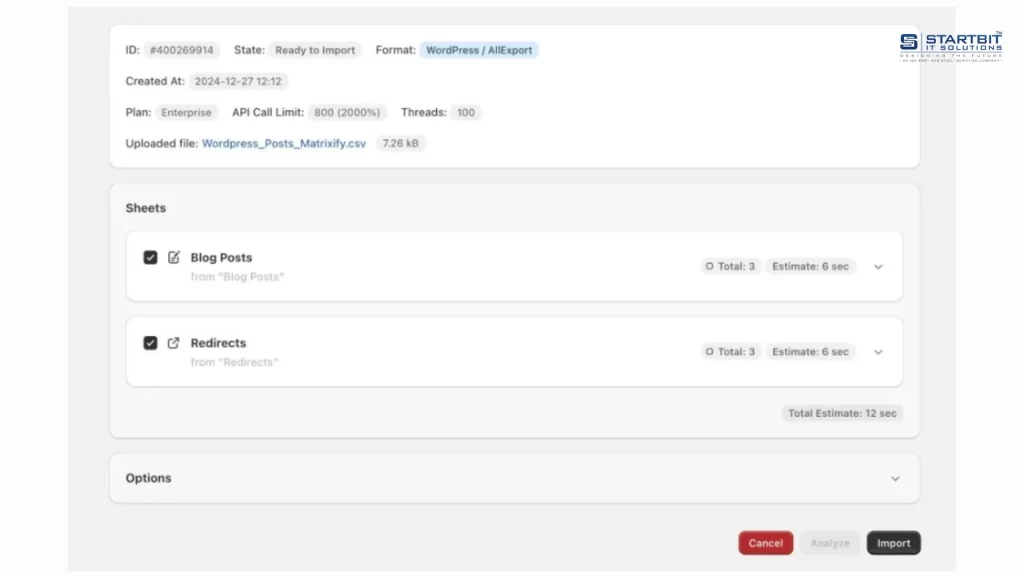 Enabling dry run option in Matrixify Shopify app