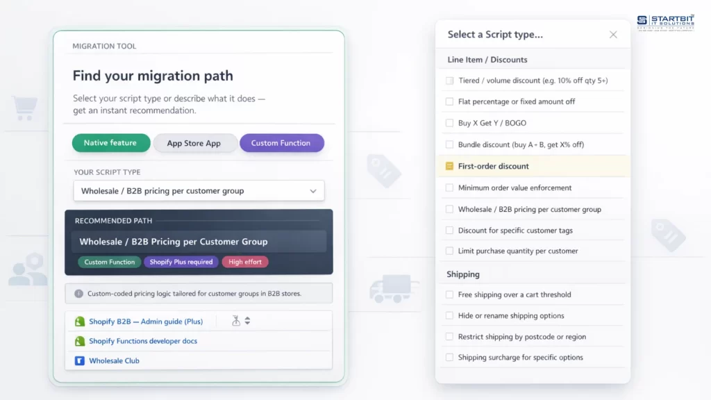 Shopify Scripts to Functions migration path finder