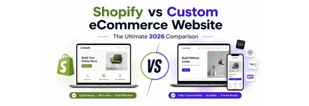 Shopify vs Custom eCommerce Website – The Ultimate 2026 Comparison 