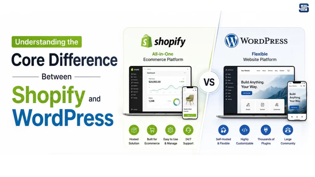 Understanding the Core Difference Between Shopify and WordPress 